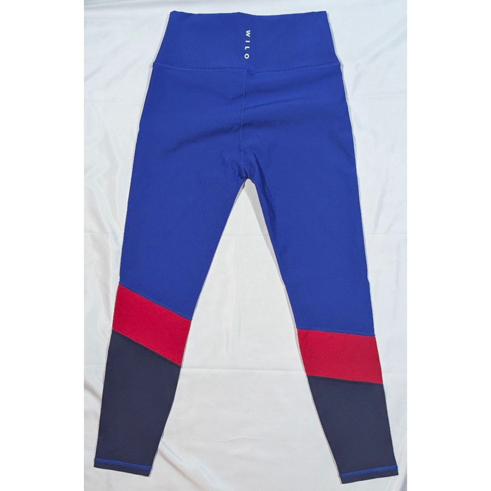 Wilo The Label Colorblock Leggings Blue Red Gray High Rise M - Picture 2 of 4